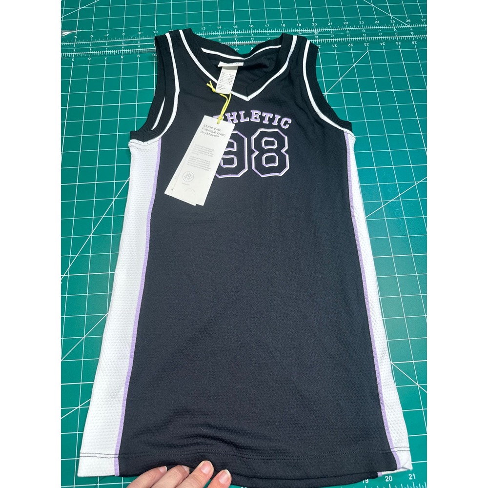 H&M Move Girls Black Athletic 98 Jersey Dress DryMove Size 5T/6